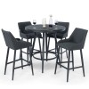 Maze Lounge Outdoor Fabric Regal Charcoal 4 Seat Round Bar Set