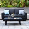 Maze Lounge Outdoor Fabric Ethos Charcoal 2 Seat Sofa Set