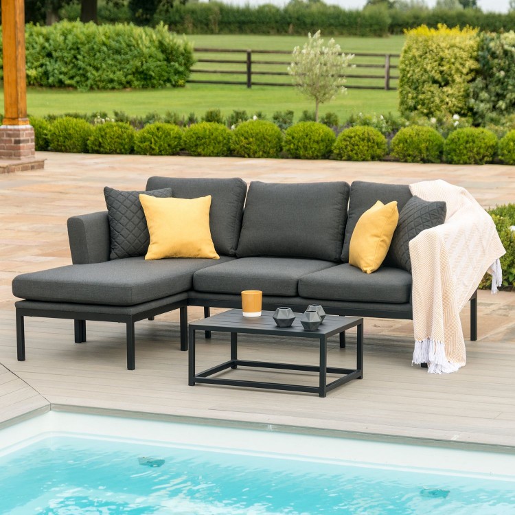 Maze Lounge Outdoor Fabric Charcoal Pulse Chaise Sofa Set