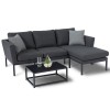 Maze Lounge Outdoor Fabric Charcoal Pulse Chaise Sofa Set