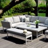 Maze Lounge Outdoor Fabric Pulse Rectangular Lead Chine Corner Dining Set with Rising Table