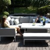 Maze Lounge Outdoor Fabric Pulse Rectangular Lead Chine Corner Dining Set with Rising Table