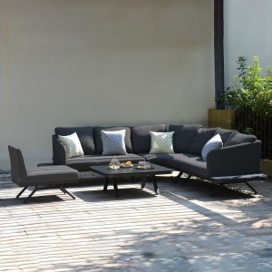 Maze Lounge Outdoor Fabric Cove Charcoal Large Corner Sofa Group Maze Lounge Outdoor Fabric Cove Charcoal Large Corner Sofa Group