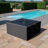 Maze Lounge Outdoor Fabric Fuzion Charcoal Sofa Cube Set with Fire Pit