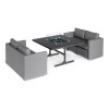 Maze Lounge Outdoor Fabric Fuzion Flanelle Sofa Cube Set with Fire Pit