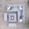 Maze Lounge Outdoor Fabric Pulse Square Flanelle Corner Dining Set with Rising Table