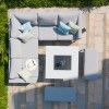 Maze Lounge Outdoor Fabric Pulse Square Lead Chine Corner Dining Set with Fire Pit