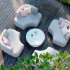 Maze Lounge Outdoor Fabric Snug Lifestle Suite with Rising Table in Lead Chine