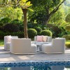 Maze Lounge Outdoor Fabric Snug Lifestle Suite with Rising Table in Lead Chine