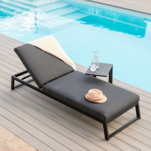 Maze Lounge Outdoor Fabric Allure Charcoal Sunlounger Maze Lounge Outdoor Fabric Allure Charcoal Sunlounger