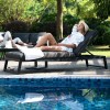 Maze Lounge Outdoor Fabric Allure Charcoal Sunlounger