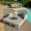 Maze Lounge Outdoor Fabric Unity Lead Chine Double Sunlounger