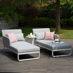 Maze Lounge Outdoor Fabric Unity Lead Chine Double Sunlounger Maze Lounge Outdoor Fabric Unity Lead Chine Double Sunlounger