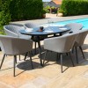 Maze Lounge Outdoor Fabric Ambition Flanelle 6 Seat Oval Dining Set