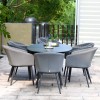 Maze Lounge Outdoor Fabric Ambition Flanelle 6 Seat Oval Dining Set