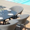 Maze Lounge Outdoor Fabric Pebble Flanelle 6 Seat Oval Dining Set