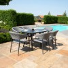 Maze Lounge Outdoor Fabric Pebble Flanelle 6 Seat Oval Dining Set