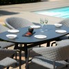 Maze Lounge Outdoor Fabric Pebble Flanelle 6 Seat Oval Dining Set