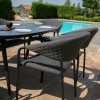 Maze Lounge Outdoor Fabric Pebble Charcoal 6 Seat Oval Dining Set