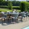 Maze Lounge Outdoor Fabric Pebble Flanelle 8 Seat Oval Dining Set