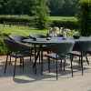 Maze Lounge Outdoor Fabric Pebble Charcoal 8 Seat Oval Dining Set