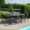 Maze Lounge Outdoor Fabric Pebble Charcoal 8 Seat Oval Dining Set