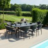 Maze Lounge Outdoor Fabric Pebble Charcoal 8 Seat Oval Dining Set