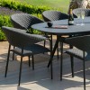 Maze Lounge Outdoor Fabric Pebble Charcoal 8 Seat Oval Dining Set  