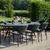 Maze Lounge Outdoor Fabric Pebble Charcoal 8 Seat Oval Dining Set