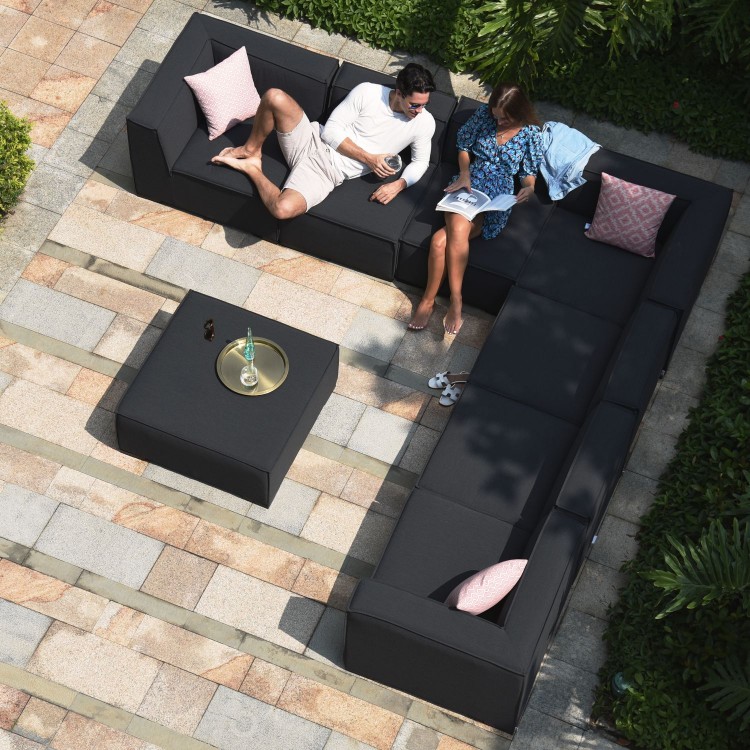 Maze Lounge Outdoor Fabric Apollo Charcoal Large Corner Group Sofa Set