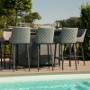 Maze Lounge Outdoor Fabric Regal Flanelle 8 Seat Rectangular Fire Pit Bar Set