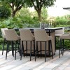 Maze Lounge Outdoor Fabric Regal Taupe 8 Seat Rectangular Fire Pit Bar Set