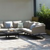 Maze Lounge Outdoor Fabric Cove Taupe Large Corner Sofa Group