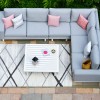 Maze Lounge Outdoor Fabric Ethos Lead Chine Large Corner Group Sofa Set