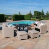 Maze Lounge Outdoor Fabric Fuzion Taupe Sofa Cube Set with Fire Pit