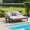 Maze Lounge Outdoor Fabric Unity Taupe Double Sunlounger