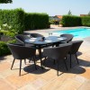 Maze Lounge Outdoor Fabric Ambition Charcoal 6 Seat Oval Dining Set