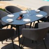 Maze Lounge Outdoor Fabric Ambition Charcoal 6 Seat Oval Dining Set