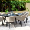 Maze Lounge Outdoor Fabric Taupe Ambition 6 Seat Oval Dining Set