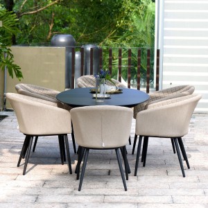 Maze Lounge Outdoor Fabric Taupe Ambition 6 Seat Oval Dining Set Maze Lounge Outdoor Fabric Taupe Ambition 6 Seat Oval Dining Set