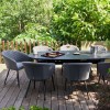 Maze Lounge Outdoor Fabric Ambition Flanelle 8 Seat Oval Dining Set