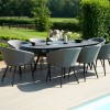 Maze Lounge Outdoor Fabric Ambition Flanelle 8 Seat Oval Dining Set