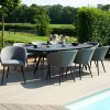 Maze Lounge Outdoor Fabric Ambition Flanelle 8 Seat Oval Dining Set 