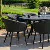 Maze Lounge Outdoor Fabric Ambition Charcoal 8 Seat Oval Dining Set  