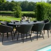 Maze Lounge Outdoor Fabric Ambition Charcoal 8 Seat Oval Dining Set  