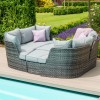 Maze Rattan Garden Furniture Cheltenham Grey Daybed