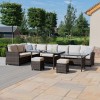 Maze Rattan Garden Furniture Kingston Brown Extending Corner Dining Set