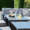 Maze Rattan Garden Furniture Kingston Grey Extending Corner Dining Set