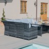 Maze Rattan Garden Furniture Kingston Grey Extending Corner Dining Set