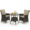 Maze Rattan Garden Furniture LA 2 Seat Brown Round Bistro Set